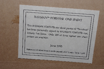 +MBAMG #003-062   "1995 "Tommy Lee Jones" Autographed Batman Forever One Sheet Framed Poster"