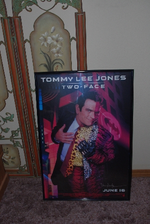 +MBAMG #003-062   "1995 "Tommy Lee Jones" Autographed Batman Forever One Sheet Framed Poster"