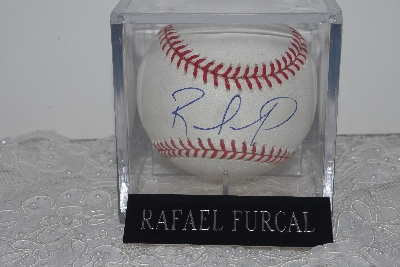 +MBAMG #018-031  "1990's Autographed Rafael Furcal Autographed Baseball In Cube"
