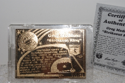 +MBAMG #018-022  "1995 Greg Maddux "Strikeout King" 22 Karat Gold Foil ProMint Card #15"