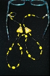 +MBA #443  "Yellow Glass Purses & Black & Yellow Glass Beads