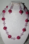 +MBAMG #018-124  "One Of A Kind Pink Bead Necklace & Earring Set"