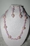 +MBAMG #018-084  "Fancy Pink Bead Necklace & Earring Set"