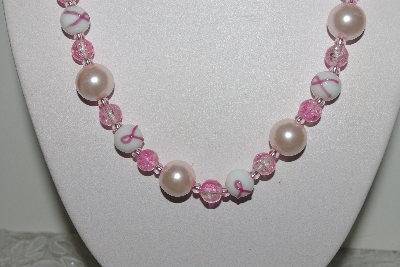 +MBAMG #018-099  "One Of A Kind Pink Bead Necklace & Earring Set"