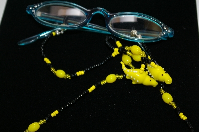 +MBA #447  "Yellow Glass Gators & Glass Beads