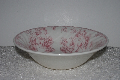 +MBAMG #019-074    "Queen's China Chelsea Toile Pink Round Vegdtable Serving Bowl"