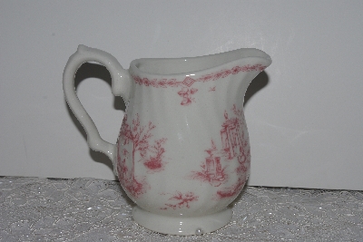 +MBAMG #019-078    "Queens China Pink Chelsea Toile Creamer"
