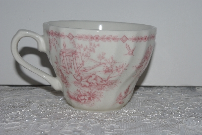 +MBAMG #019-084    Aet Of 4   "Queens China Pink Chelsea Toile Coffee Cup"