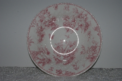 +MBAMG #019-071  Set Of 4   "Queens China Pink Chelsea Toile Saucer"