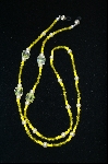 +MBA #466  "Square Cut Clear & Yellow Glass Beads"