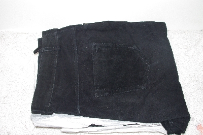 +MBAMG #T06-125   "Size 6L/ 32" Long  "Bagatelle Black Suede Jeans"