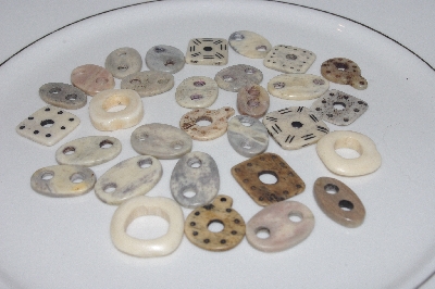 **MBAMG #T06-022  "1980's Set Of 30 Hand Made Bone Buttons"