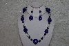+MBAHB #24-023  "One Of A Kind Blue Bead & White Howlite Necklace & Earring Set"