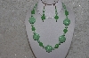 +MBAHB #24-068  "One Of A Kind Green Bead Necklace & Earring Set"