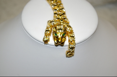+ Gold Toned Crystal Tiger Bracelet