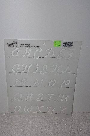 +MBAMG #009-492  " Set Of (2) Simply Stencils #28549 Soft Script Upper Case Alphabet"