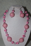 +MBAHB #31-023  "One Of A Kind Pink Bead Necklace & Earring Set"