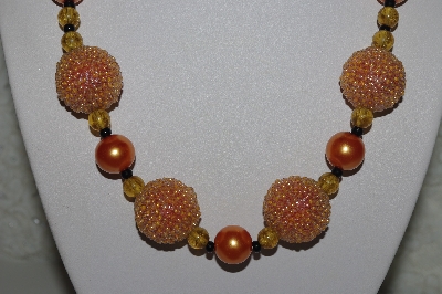 +MBAHB #31-071  "One Of A Kind Orange Bead Necklace & Earring Set"