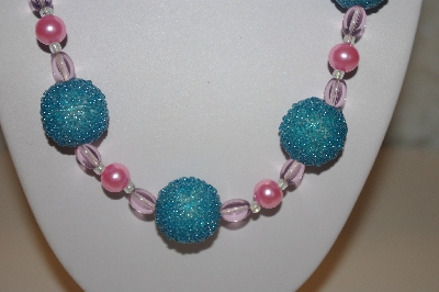 +MBAHB #32-118  "One Of A Kind Blue & Pink Necklace & Earring Set"