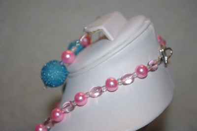 +MBAHB #32-118  "One Of A Kind Blue & Pink Necklace & Earring Set"