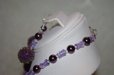 +MBAHB #32-129  "One Of A Kind Purple Bead Necklace & Earring Set"