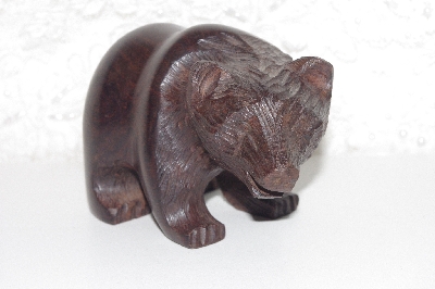 +MBAMG #0031-39  "Small Rose Wood Hand Carved Grizzly"