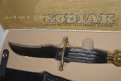 +MBAMG #099-165  " 2003 Case & Son's Kodiak Fixed Blade Hunting Knife With Buffalo Horn Handle"