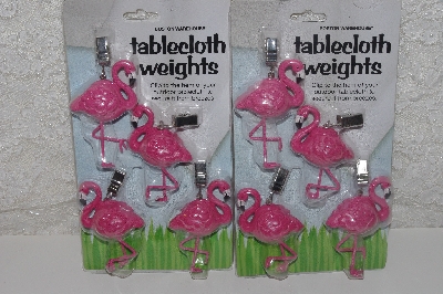 +MBAMG #099-143  "Two Sets Of Pink Flamingo Tablecloth Weights"