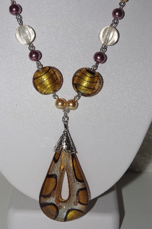 +MBAHB #00013-8630  "Shades Of Yellow & Gold Glass & Acrylic Bead Necklace & Earring Set"