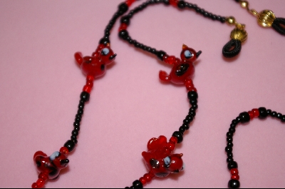 +MBA #2-043  "4 Cute Glass Red Birds
