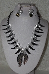 +MBAHB #00014-8864  "Beautiful Black & Clear Bead Necklace & Earring Set"