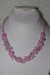+MBAHB  #00014-8834  "Fancy Rose Quartz & Glass Bead Necklace"  