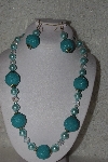 +MBAHB #00015-8901  "One Of A Kind Blue & Clear Bead Necklace & Earring Set"