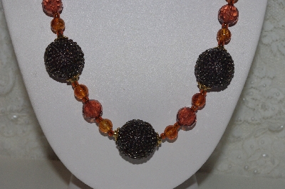 +MBAHB #00015-9071  "One Of A Kind Brown Bead Necklace & Earring Set"