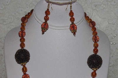 +MBAHB #00015-9071  "One Of A Kind Brown Bead Necklace & Earring Set"