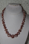 +MBAMG #00016-085  "Brown Mother Of Pearl Resin Ball Bead Necklace"