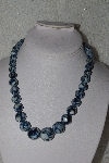 +MBAMG #00016-0100  "Blue Mother Of Pearl Resin Ball Bead Necklace"
