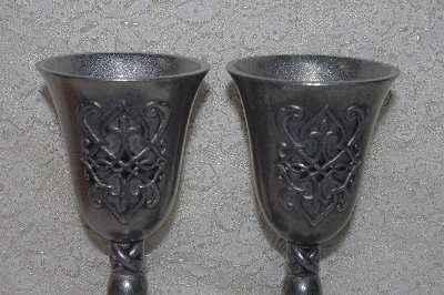 +MBAMG #00016-0149  "1996 Set Of 2 "For Ever More"  Pewter 8 Ounce Goblets By Carson"