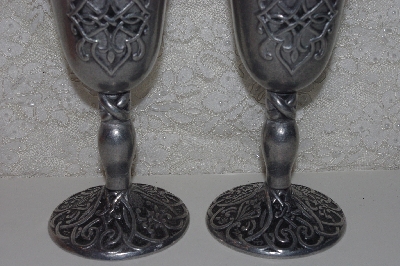 +MBAMG #00016-0149  "1996 Set Of 2 "For Ever More"  Pewter 8 Ounce Goblets By Carson"