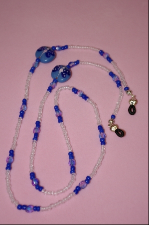 +MBA #2-082 "Blue Beads With Dragonflys"