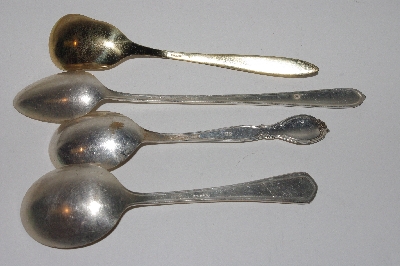 +MBAMG #00016-0045  "Vintage Set Of 4 Mixed Pattern Spoons"