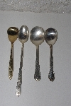 +MBAMG #00016-0045  "Vintage Set Of 4 Mixed Pattern Spoons"