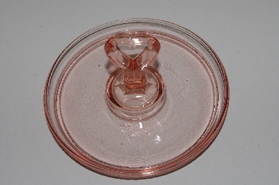 +MBAAC #01-9463  "Heart Handled Pink Glass Candy Dish"