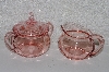 +MBAAC #01-9446  "Vintage Pink Glass Cream & Sugar Set"