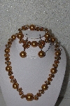 +MBAAC #01-9382  "Gold Crystal & Acrylic Pearl 3 Piece Set"