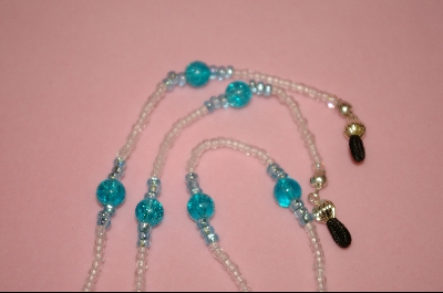 +MBA #2-092  "Aqua Blue Cracked Glass Beads