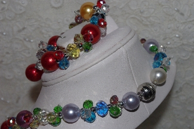+MBAAC #01-9391  "Multi Colored AB Crystal & Acrylic Pearl 3 Piece Set"