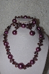 +MBAAC #01-9398  "Purple AB Crystal & Acrylic Pearl 3 Piece Set"