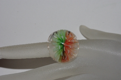 +MBAAC #01-9517  "Fancy Art Glass Floral Ring"