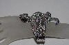 +MBAAC #01-9356  ""Large Clear Crystal Rhinestone Hinged Snake Bracelet"